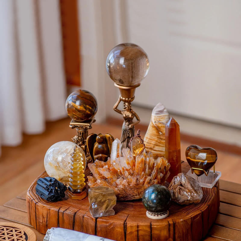 Olivenorma Natural Gemstone Maillard Color Energy Crystal Array - image 1