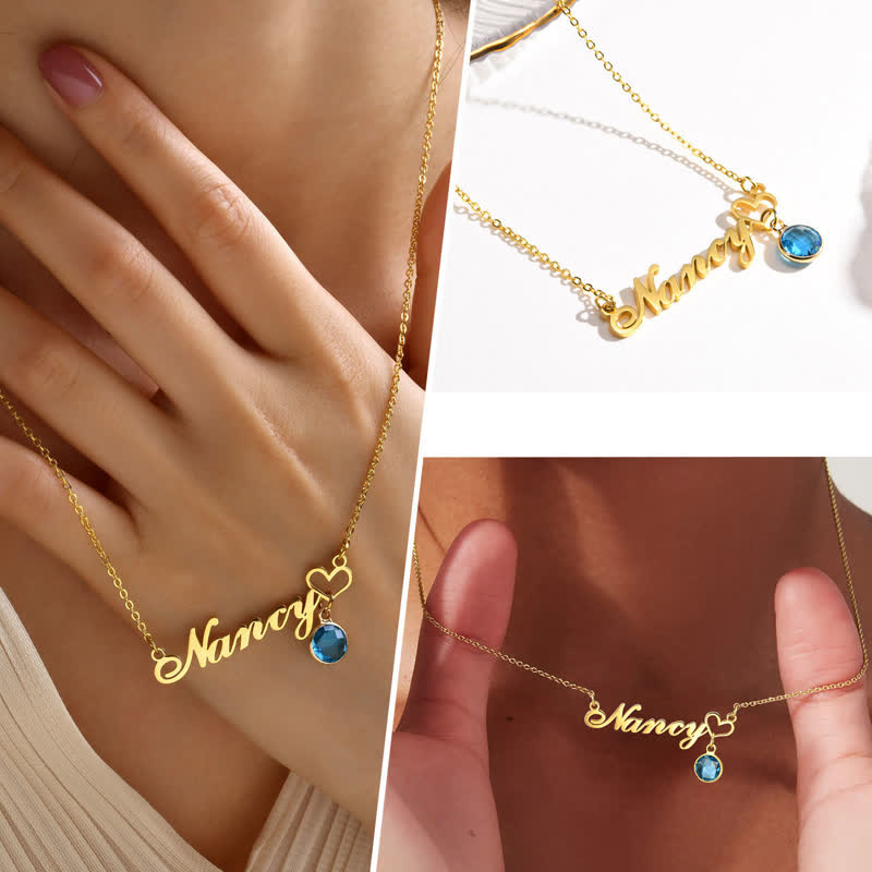 Olivenorma Personalized Name Birthstone Pendant Women Necklace - image 2
