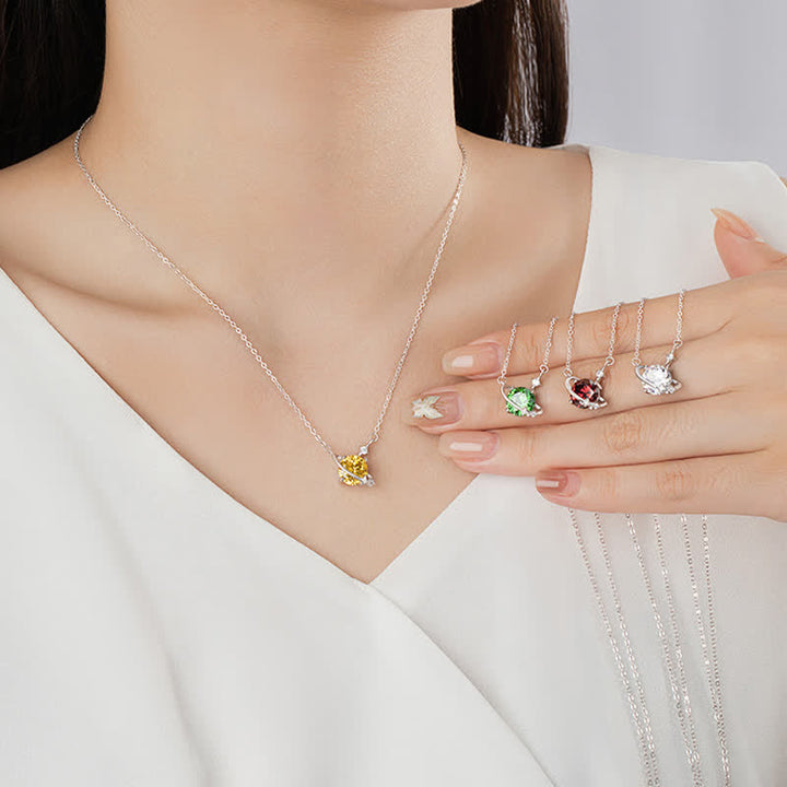 Olivenorma Colored Zircon Birthstone Planet Pendant Sterling Silver Necklace - image 3