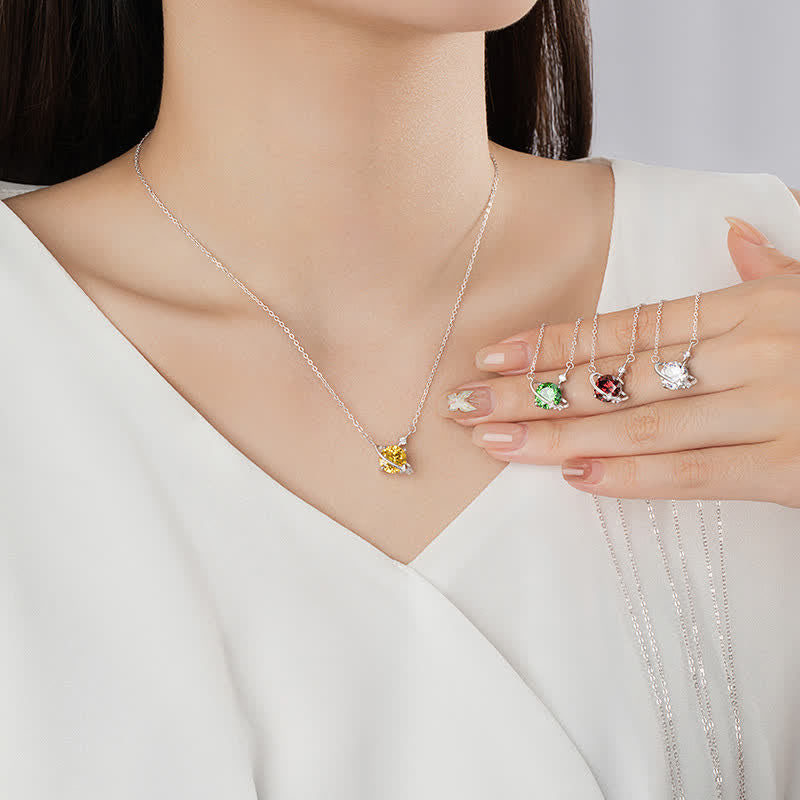 Olivenorma Colored Zircon Birthstone Planet Pendant Sterling Silver Necklace - image 2
