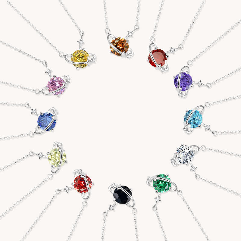 Olivenorma Colored Zircon Birthstone Planet Pendant Sterling Silver Necklace - image 17