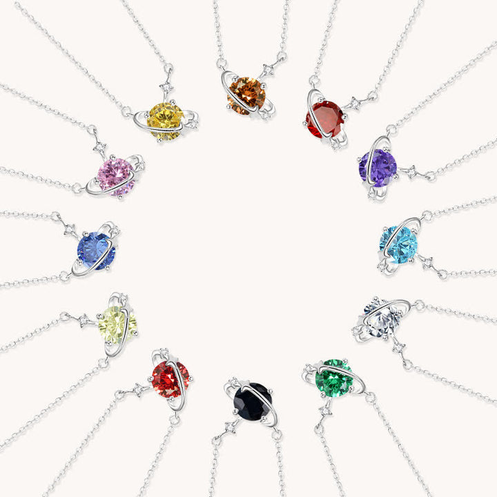Olivenorma Colored Zircon Birthstone Planet Pendant Sterling Silver Necklace - image 17