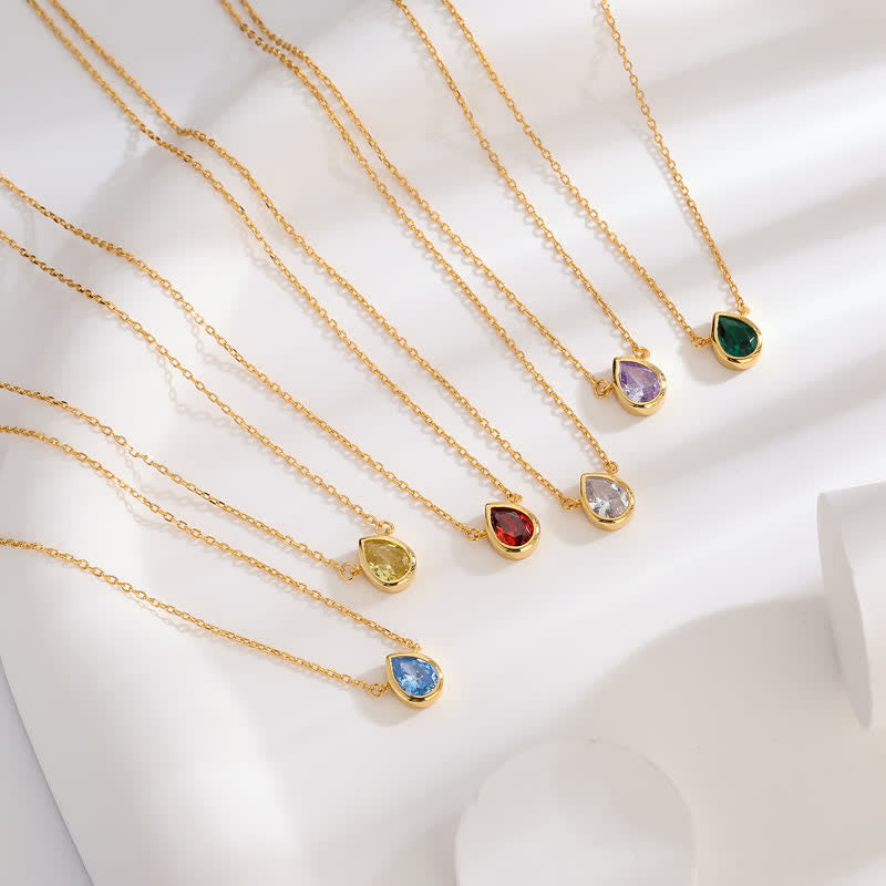 Olivenorma Silver Birthstone Drop Pendant Necklace - image 18