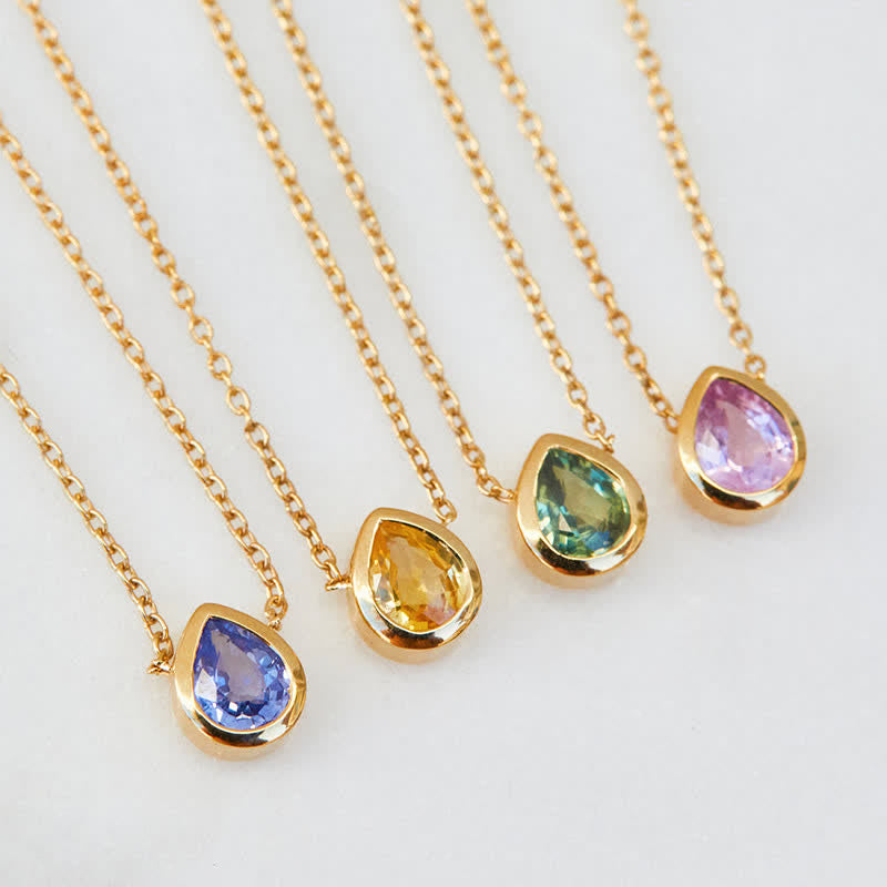 Olivenorma Silver Birthstone Drop Pendant Necklace - image 17
