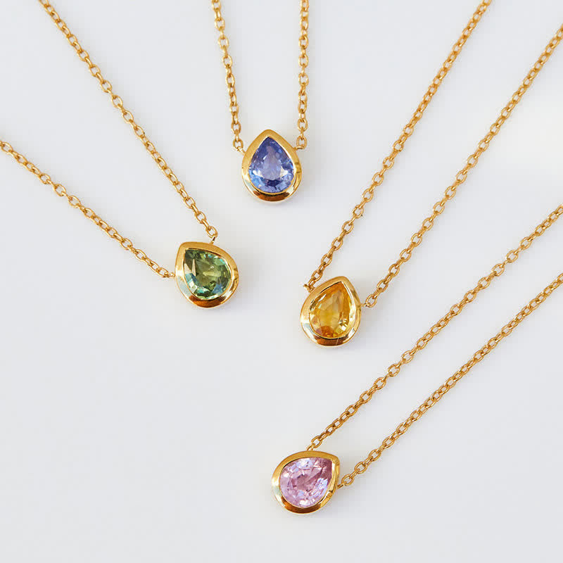 Olivenorma Silver Birthstone Drop Pendant Necklace - image 16