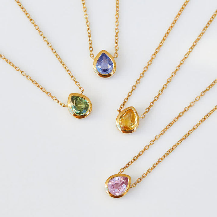 Olivenorma Silver Birthstone Drop Pendant Necklace - image 16