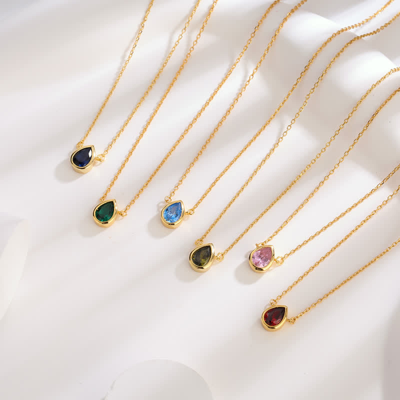 Olivenorma Silver Birthstone Drop Pendant Necklace - image 19