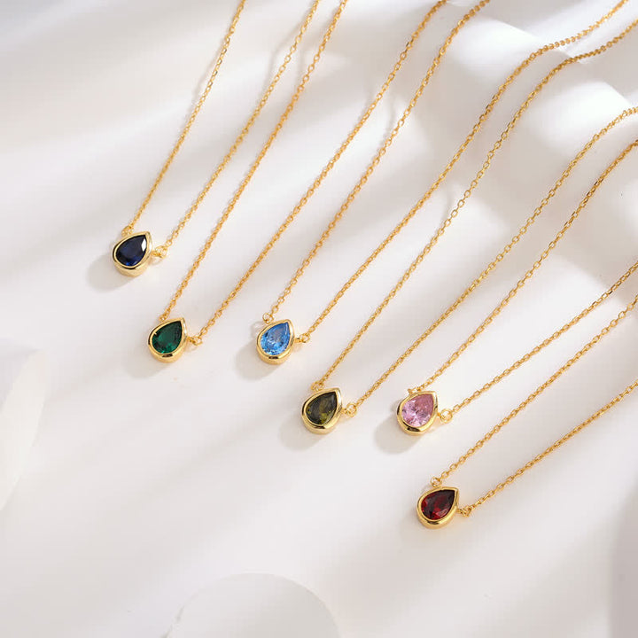 Olivenorma Silver Birthstone Drop Pendant Necklace - image 19