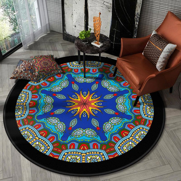 Olivenorma Boho Round Area Rug Mandala Carpet - 200*200cm - Style #J - image 10