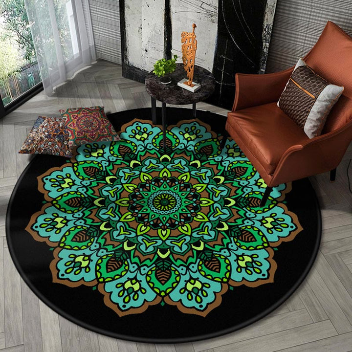 Olivenorma Boho Round Area Rug Mandala Carpet - 200*200cm - Style #K - image 11