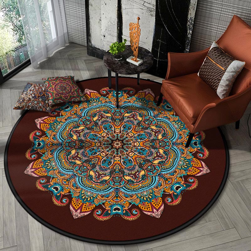 Olivenorma Boho Round Area Rug Mandala Carpet - 200*200cm - Style #C - image 3