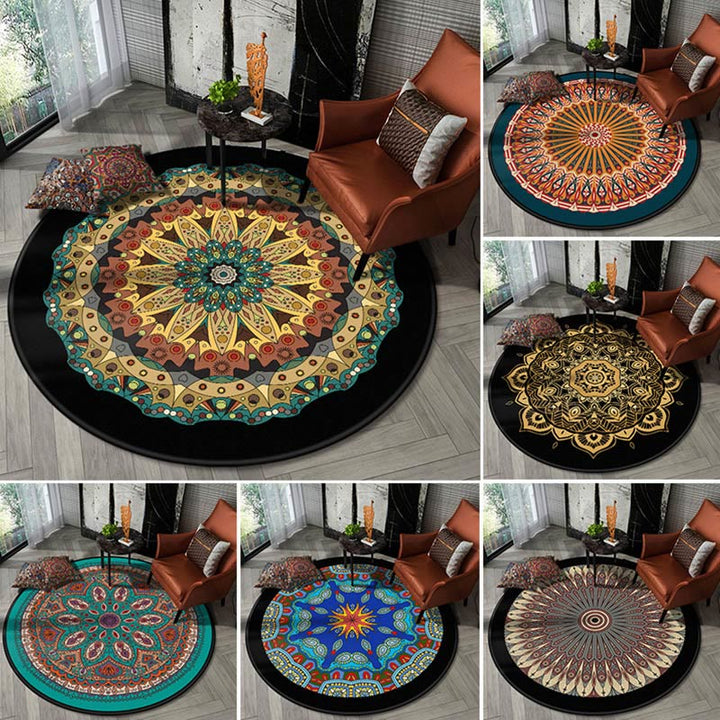 Olivenorma Boho Round Area Rug Mandala Carpet - image 12