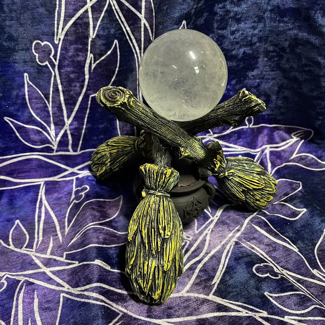 Olivenorma Magic Witch Broom Crystal Candle Holder Desk Decor - image 2