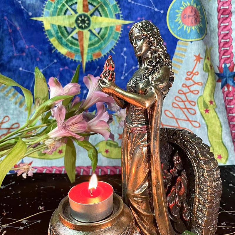 Olivenorma Goddess BRIGID Statue Candle Holder Crystal Ball Holder - image 5
