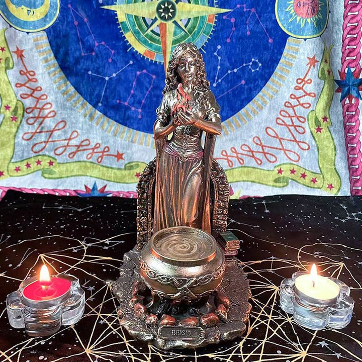 Olivenorma Goddess BRIGID Statue Candle Holder Crystal Ball Holder - image 4