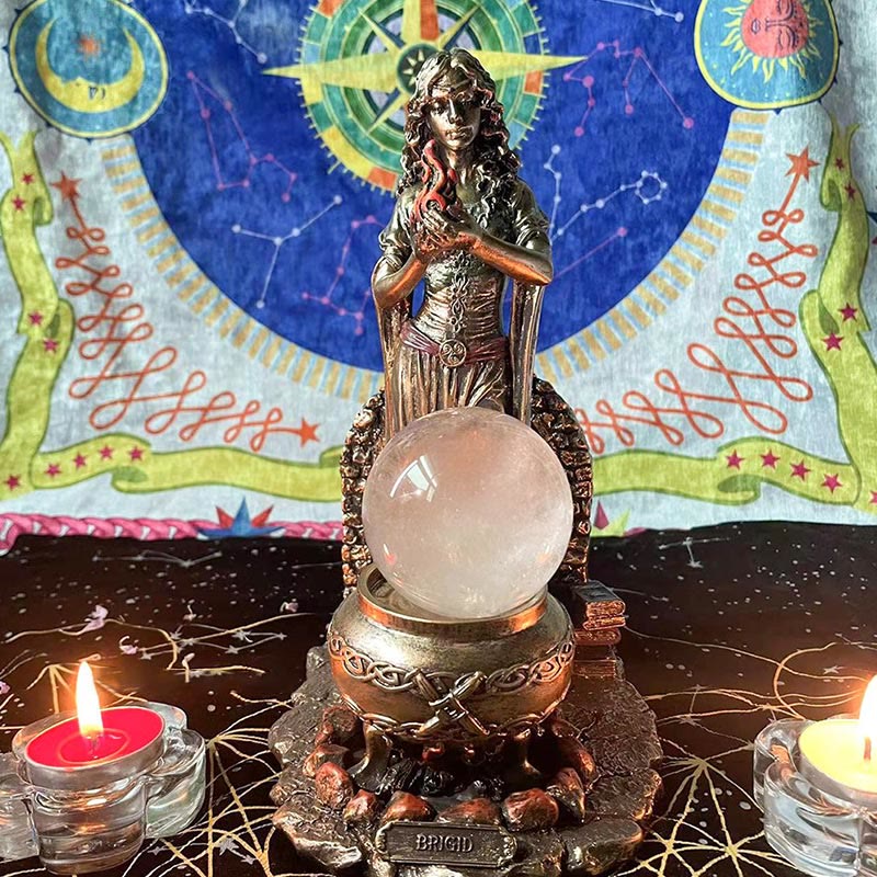 Olivenorma Goddess BRIGID Statue Candle Holder Crystal Ball Holder - The Goddess - image 0