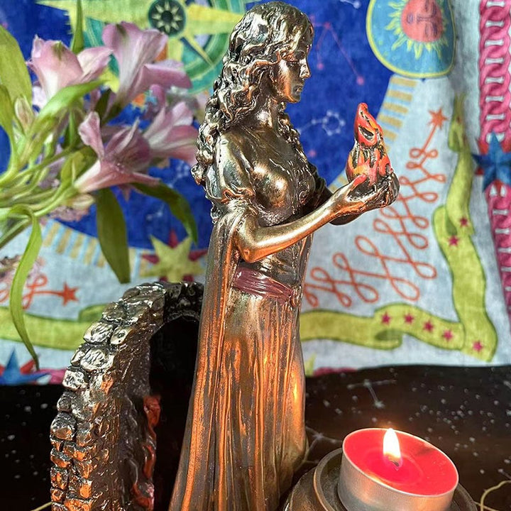 Olivenorma Goddess BRIGID Statue Candle Holder Crystal Ball Holder - image 7