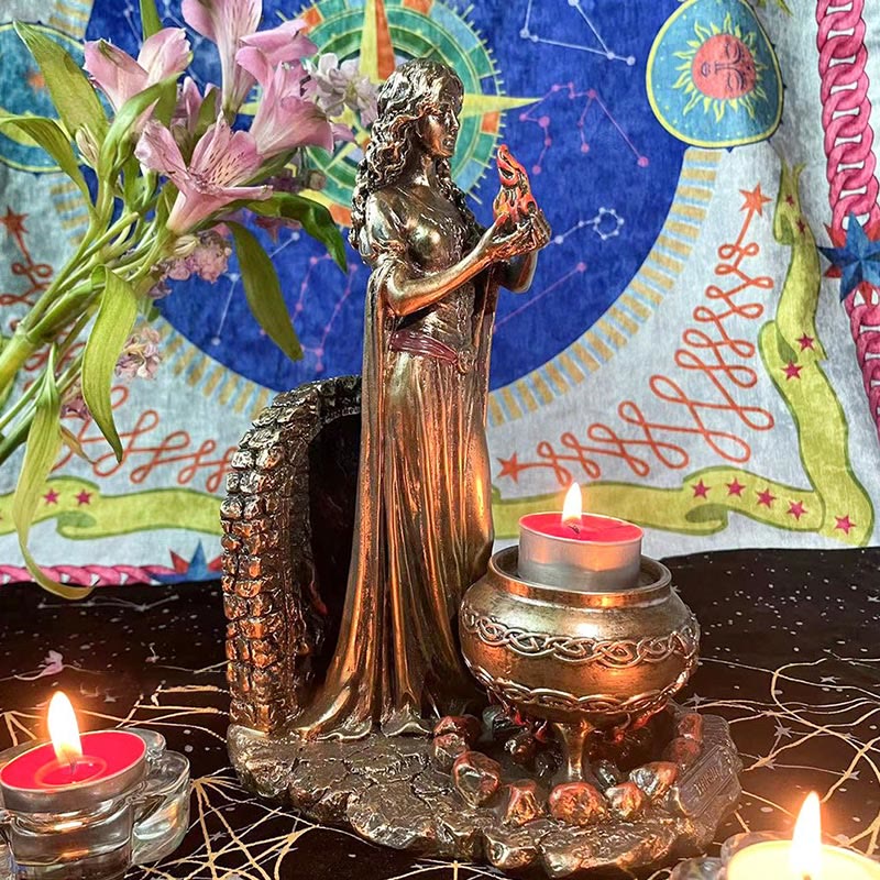 Olivenorma Goddess BRIGID Statue Candle Holder Crystal Ball Holder - image 2