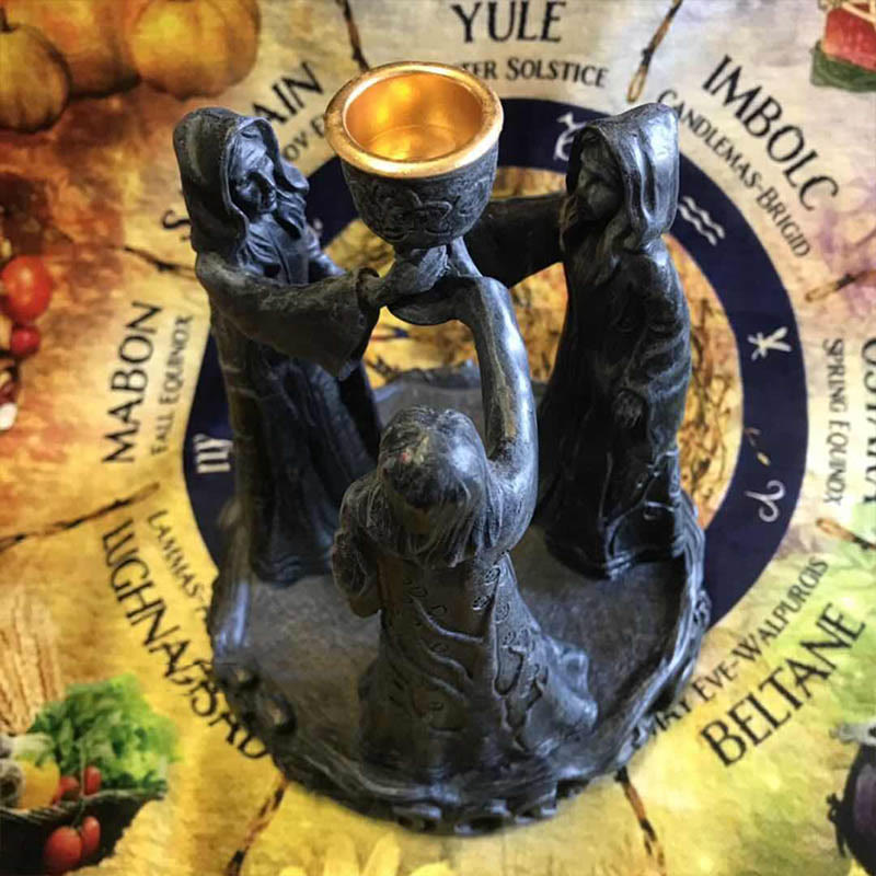 Olivenorma The Norns Statue Incense Holder Ornament Candle Holder - image 1