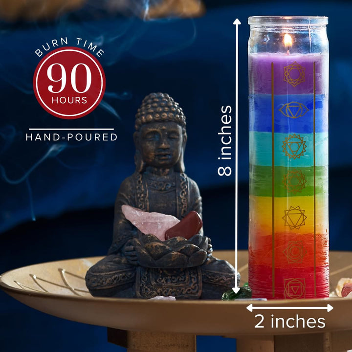 Olivenorma 7 Chakra Candle Devotional Candle with Clear Jar - image 3