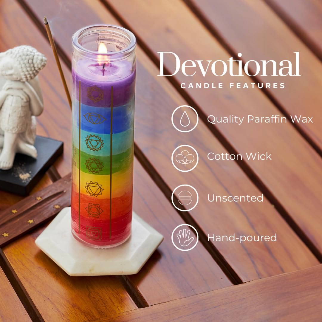 Olivenorma 7 Chakra Candle Devotional Candle with Clear Jar - image 4