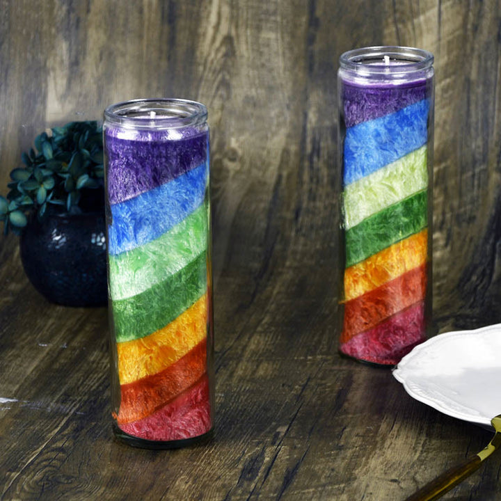 Olivenorma 7 Chakra Meditation Rainbow Candle Energy Candle - 7 Chakra Candle - image 0