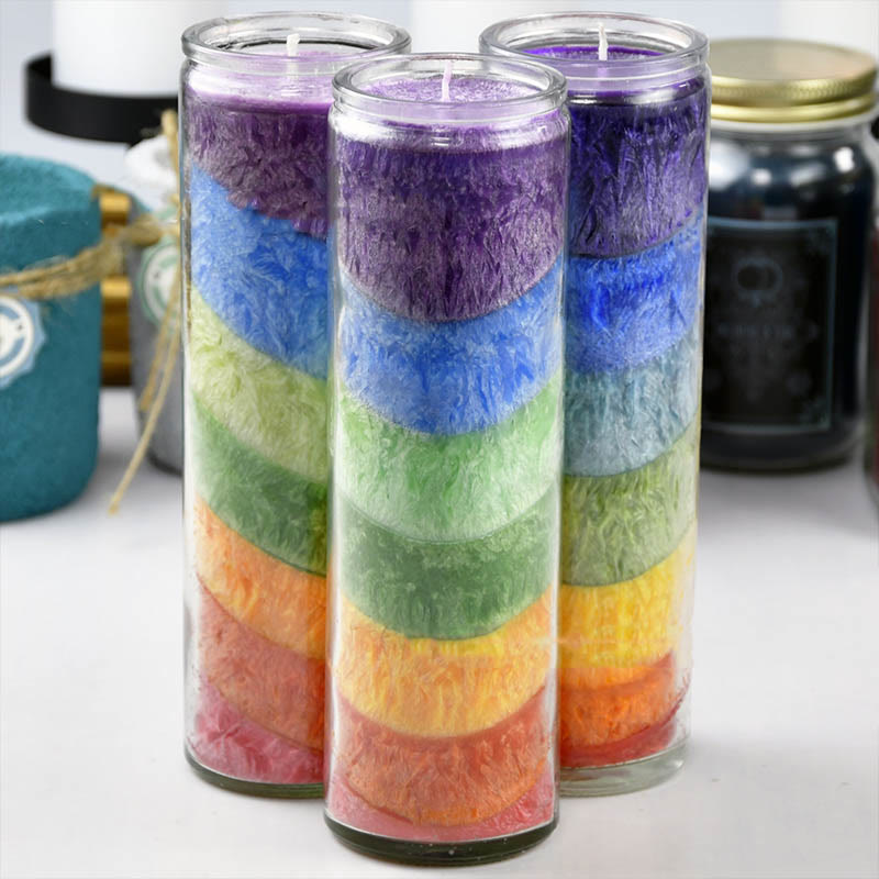 Olivenorma 7 Chakra Meditation Rainbow Candle Energy Candle - image 1