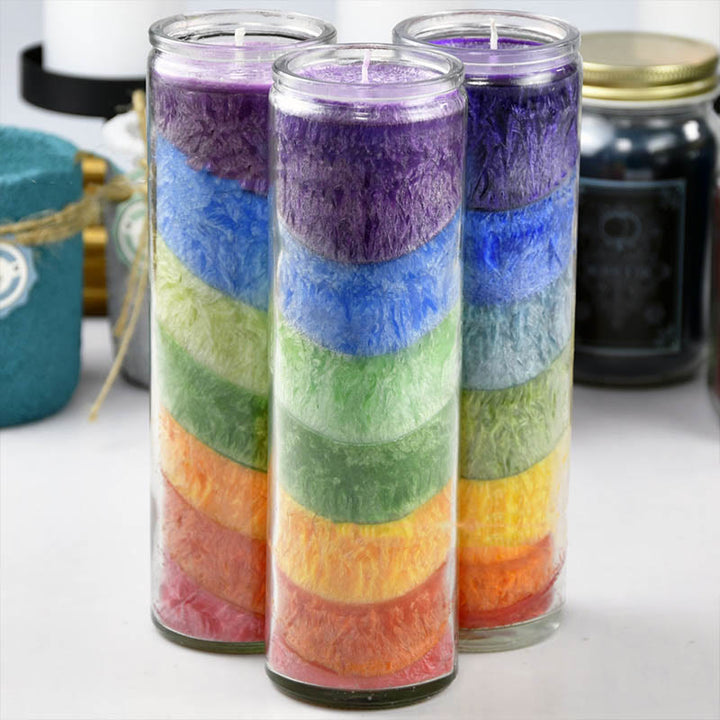 Olivenorma 7 Chakra Meditation Rainbow Candle Energy Candle - image 1