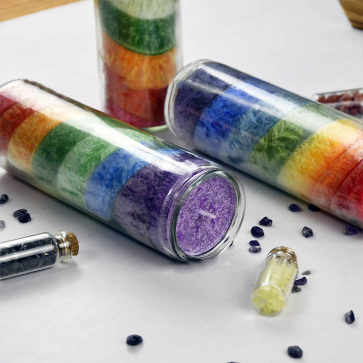 Olivenorma 7 Chakra Meditation Rainbow Candle Energy Candle - image 2