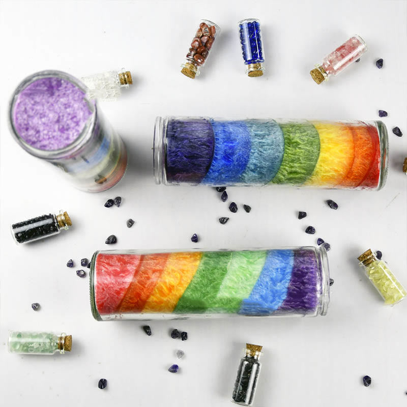 Olivenorma 7 Chakra Meditation Rainbow Candle Energy Candle - image 3