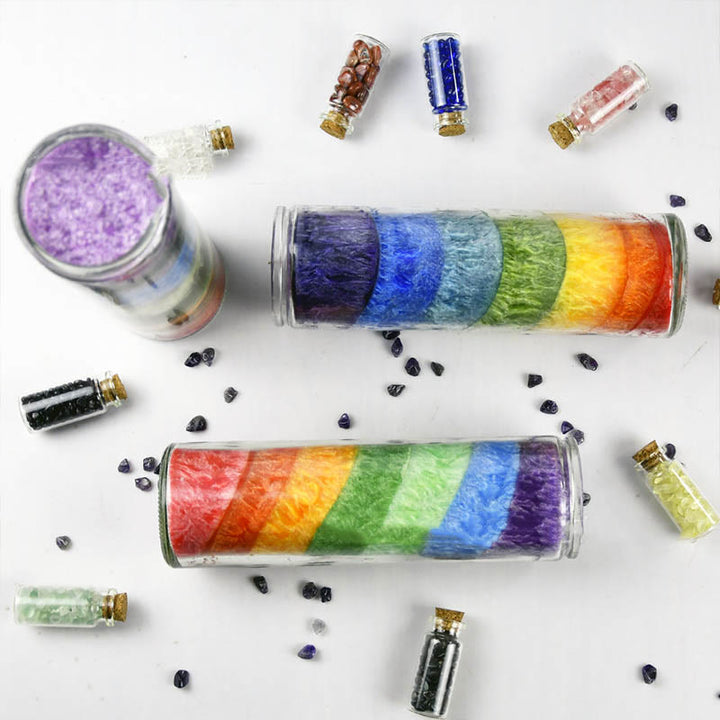 Olivenorma 7 Chakra Meditation Rainbow Candle Energy Candle - image 3