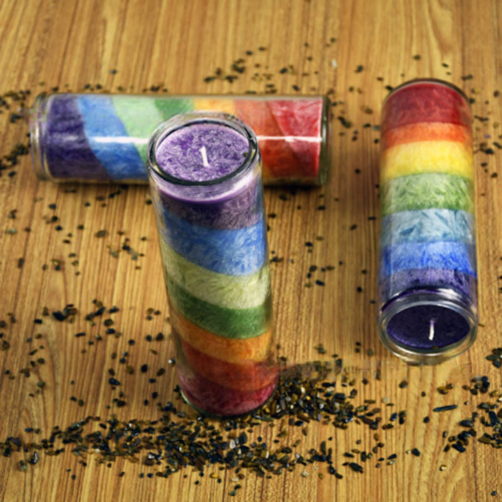 Olivenorma 7 Chakra Meditation Rainbow Candle Energy Candle - image 4