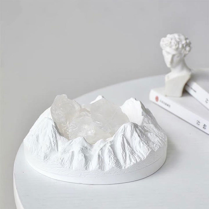 Olivenorma Mountain Shaped Healing Crystal Aromatherapy Candle - Clear Quartz - White Tea - image 7