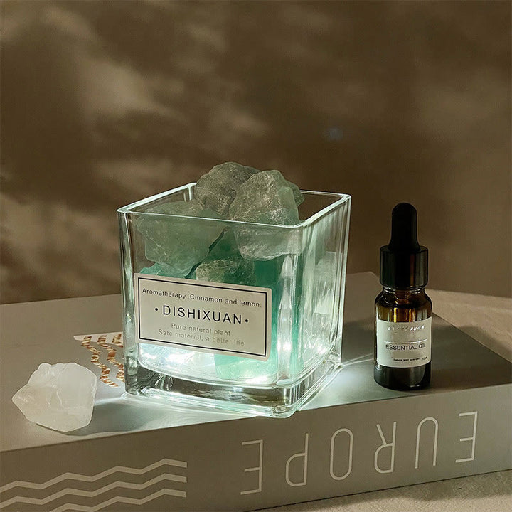 Olivenorma Healing Crystal Stones Diffuser Crystal Aromatherapy - Aquamarine - Cologne - 8*8cm - image 9