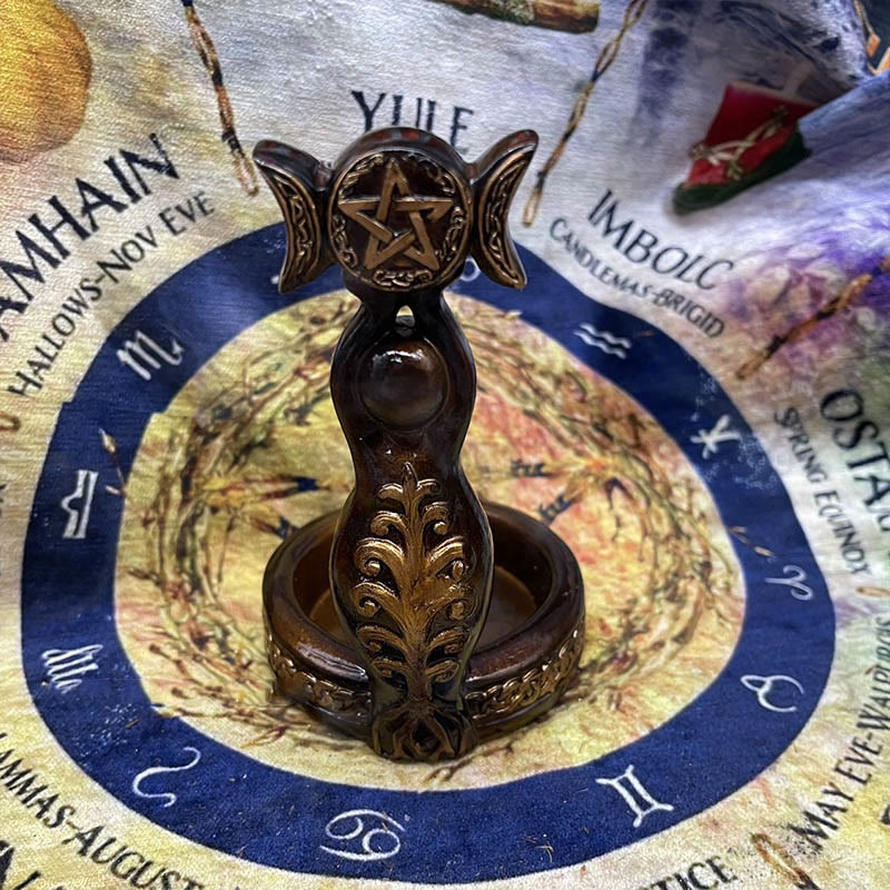 Olivenorma Triple Goddess Celtic Statue Candle Holder - image 4