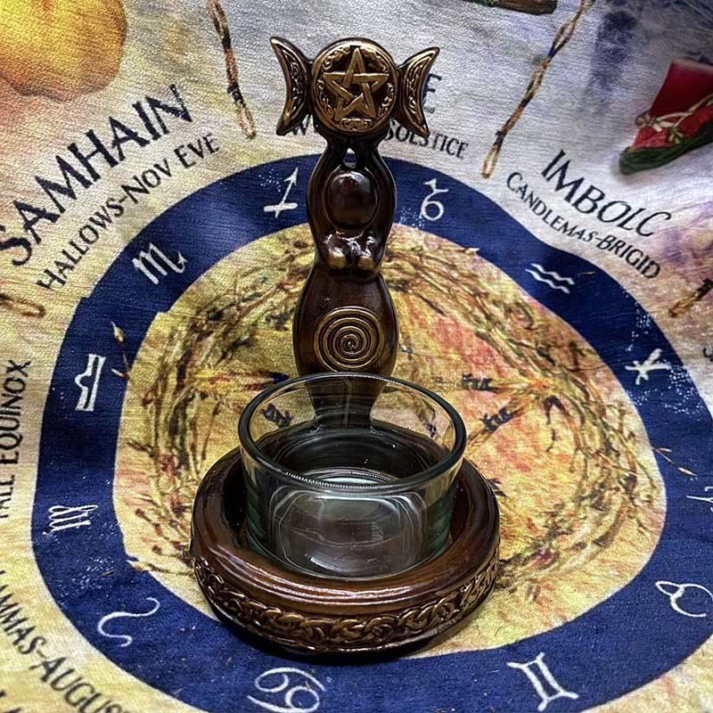 Olivenorma Triple Goddess Celtic Statue Candle Holder - image 1