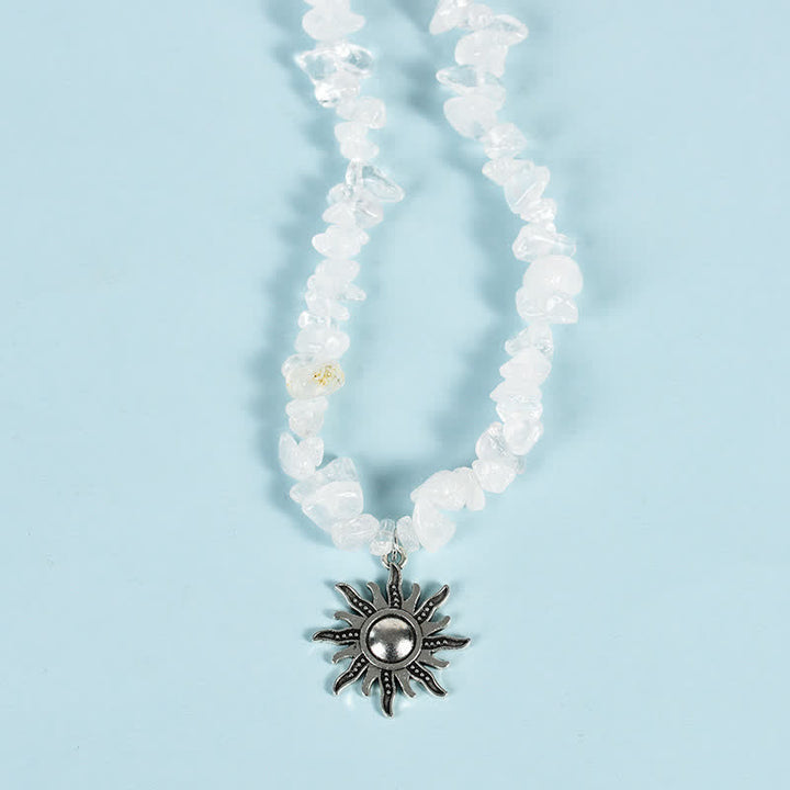 Olivenorma Natural Gravel Beads Sun Moon Pearl Pendant Necklace - image 1