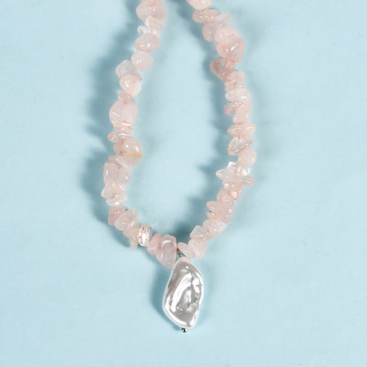 Olivenorma Natural Gravel Beads Sun Moon Pearl Pendant Necklace - image 16