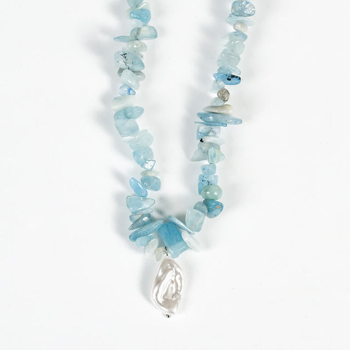 Olivenorma Natural Gravel Beads Sun Moon Pearl Pendant Necklace - image 20