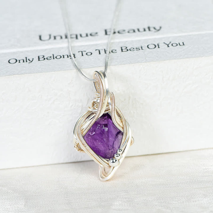 Olivenorma "Energy Generator" Wrapped Natural Crystal Pendant Necklace - image 2
