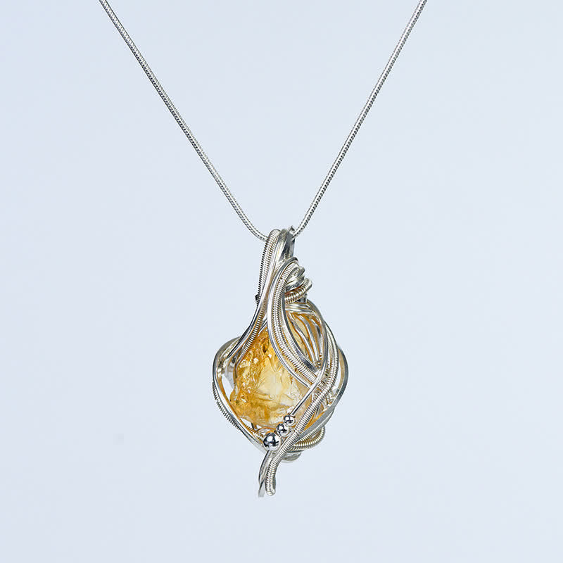 Olivenorma "Energy Generator" Wrapped Natural Crystal Pendant Necklace - Citrine - image 4