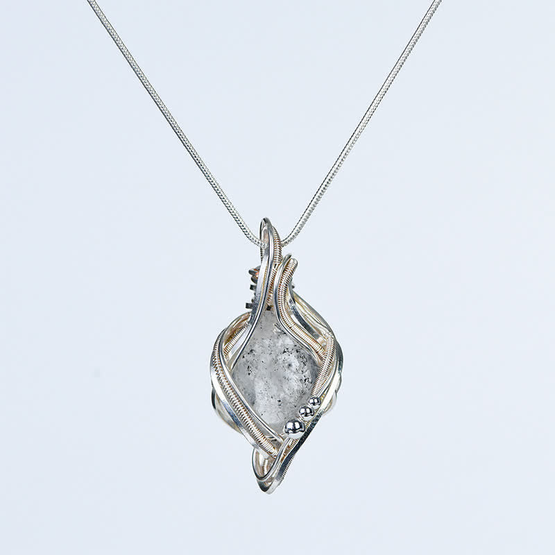 Olivenorma "Energy Generator" Wrapped Natural Crystal Pendant Necklace - Herkimer Diamond - image 6
