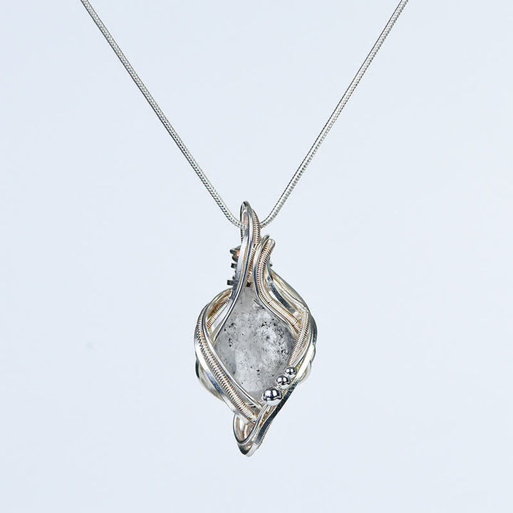 Olivenorma "Energy Generator" Wrapped Natural Crystal Pendant Necklace - Herkimer Diamond - image 6