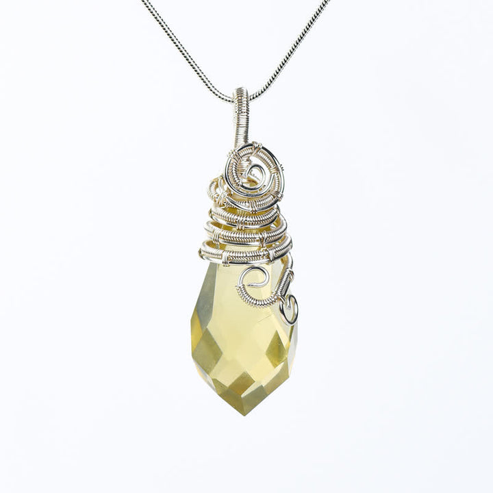 Olivenorma Natural Faceted Crystal Necklace - Citrine - image 3