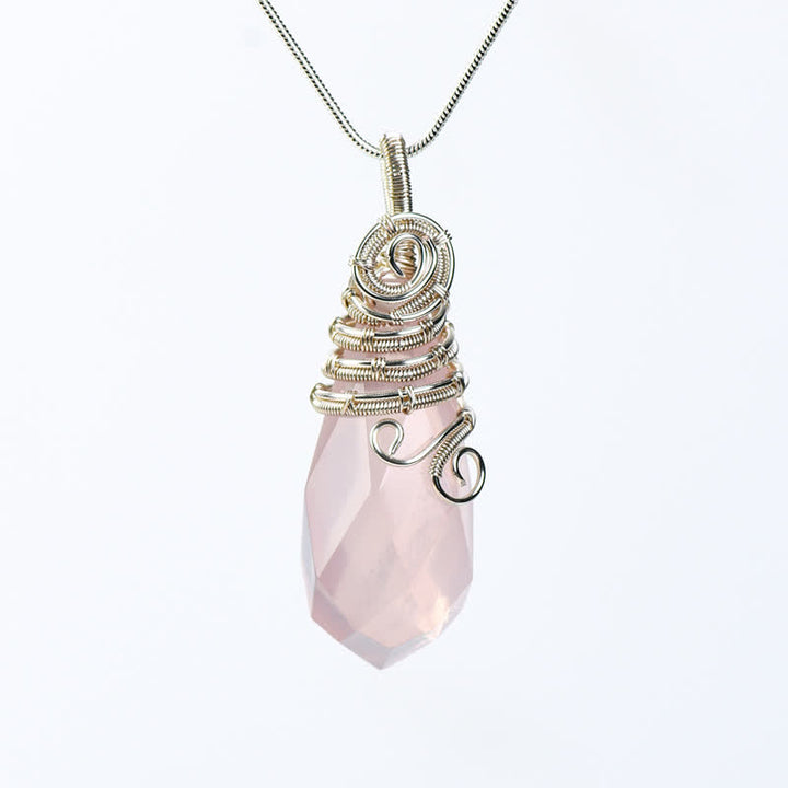 Olivenorma Natural Faceted Crystal Necklace - Rose Quartz - image 10