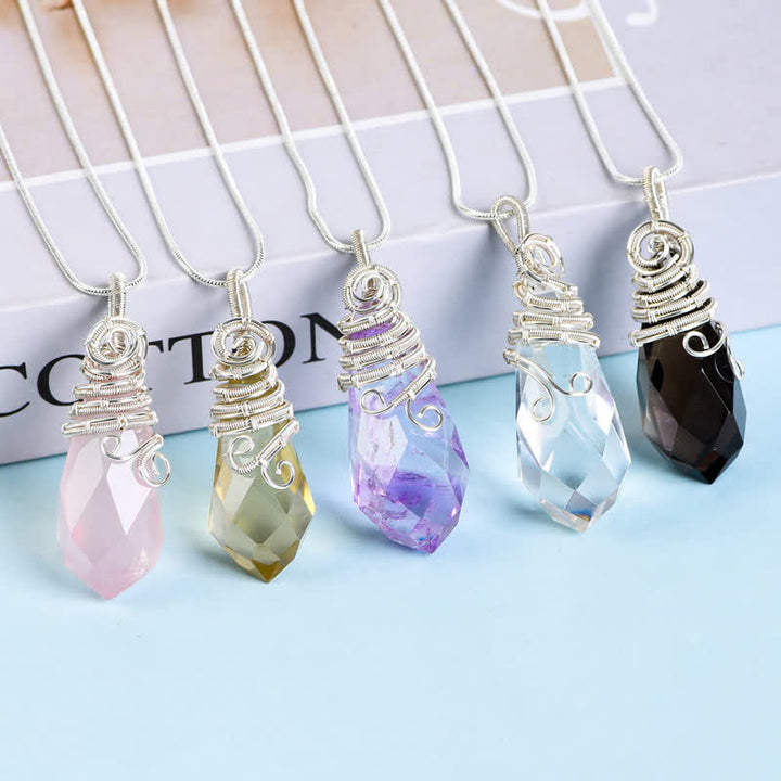 Olivenorma Natural Faceted Crystal Necklace - image 0