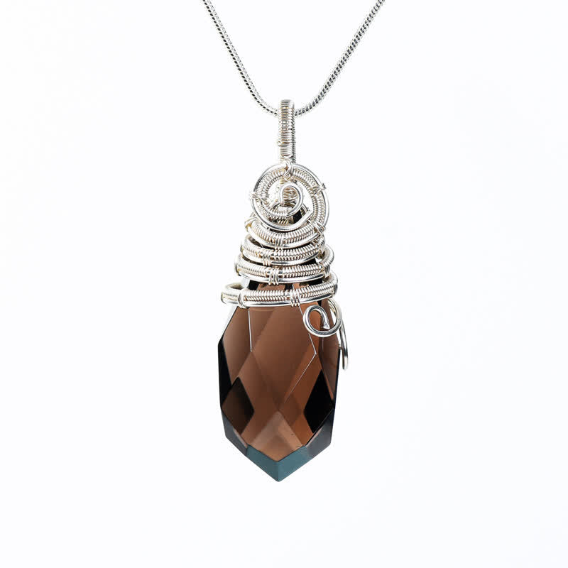 Olivenorma Natural Faceted Crystal Necklace - Smoky Quartz - image 8