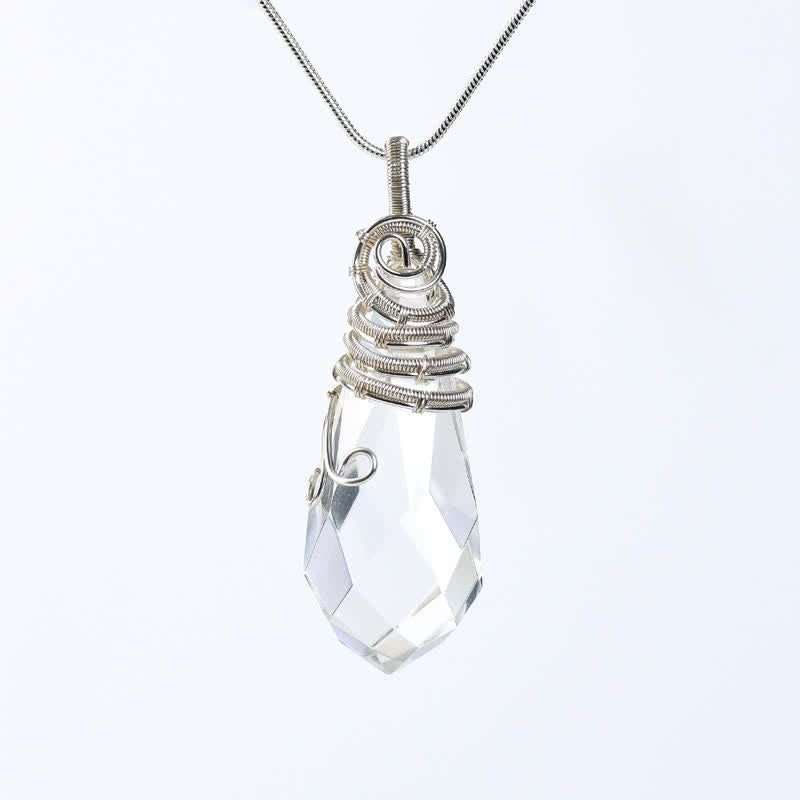 Olivenorma Natural Faceted Crystal Necklace - Clear Crystal - image 1
