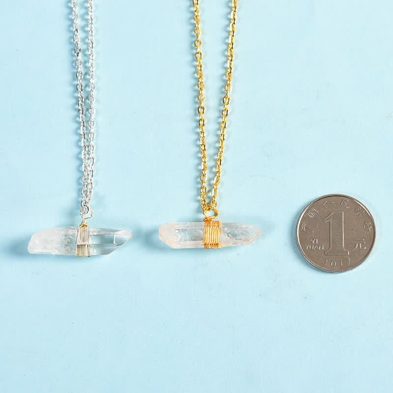 Olivenorma Metal Wrapped Wire Clear Quartz Pendant Necklace - image 5