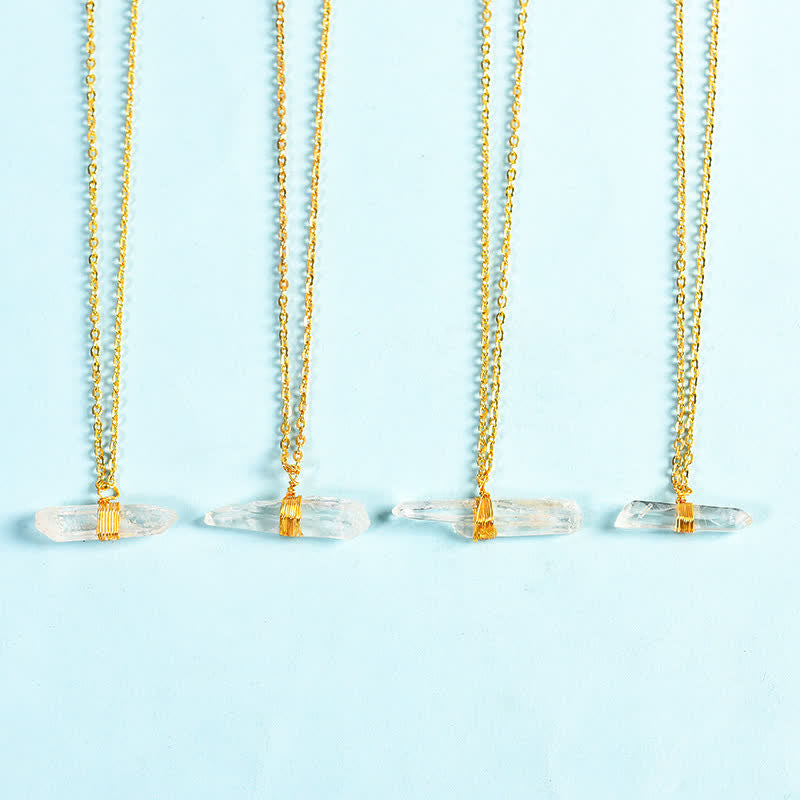 Olivenorma Metal Wrapped Wire Clear Quartz Pendant Necklace - image 3